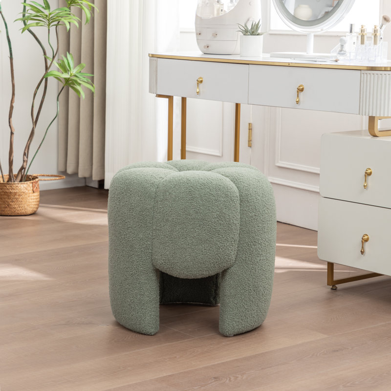 Fauteuil de maquillage en fausse fourrure, Vert