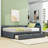 2 Drawers Full Upholstered Daybed, Semi-Closed Design-94353666