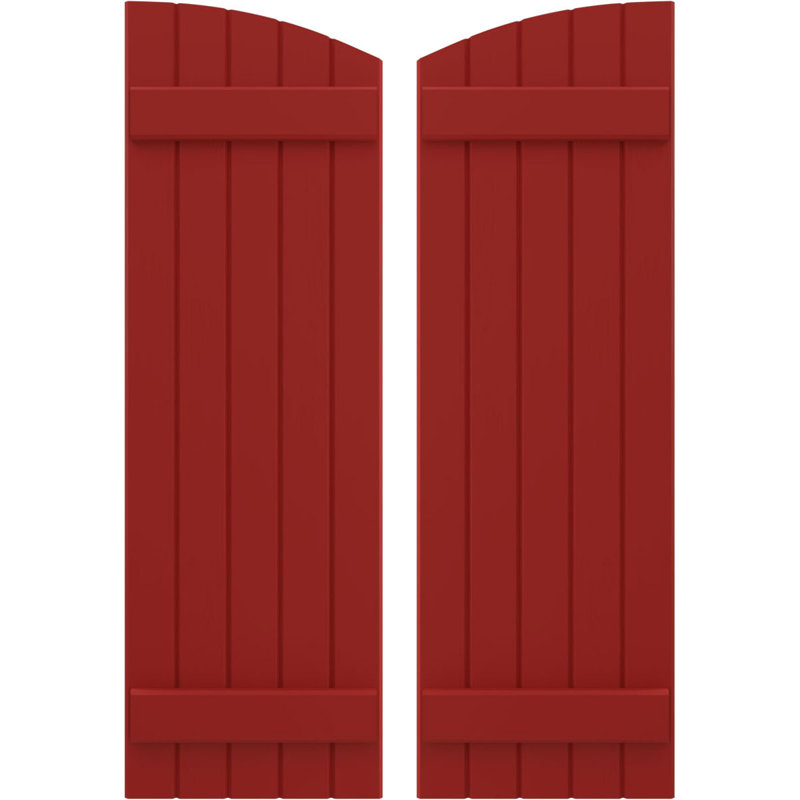 Volets de planche-n-lattes jointes avec plateau elliptique Americraft (2 lattes) (par paire), Rouge feu, 17 1/2", 33"