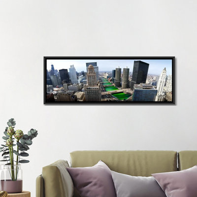 Panoramic 'St. «Patrick's Day Chicago IL», reproduction de photo sur toile