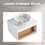 Meuble-lavabo mural 24 po avec lavabo rond et rangement ouvert-129386705
