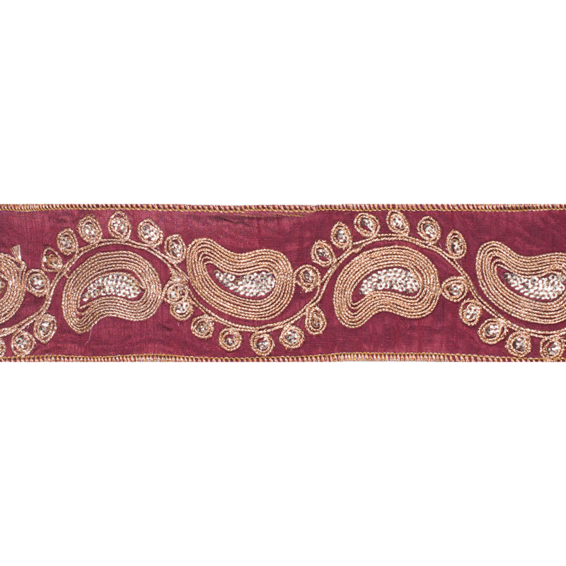 Ruban à paillettes à motif cachemire, Bourgogne