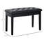 Chaise de piano noire avec coussin en similicuir et fabrication en bois pour le support du revêtement du siège duo