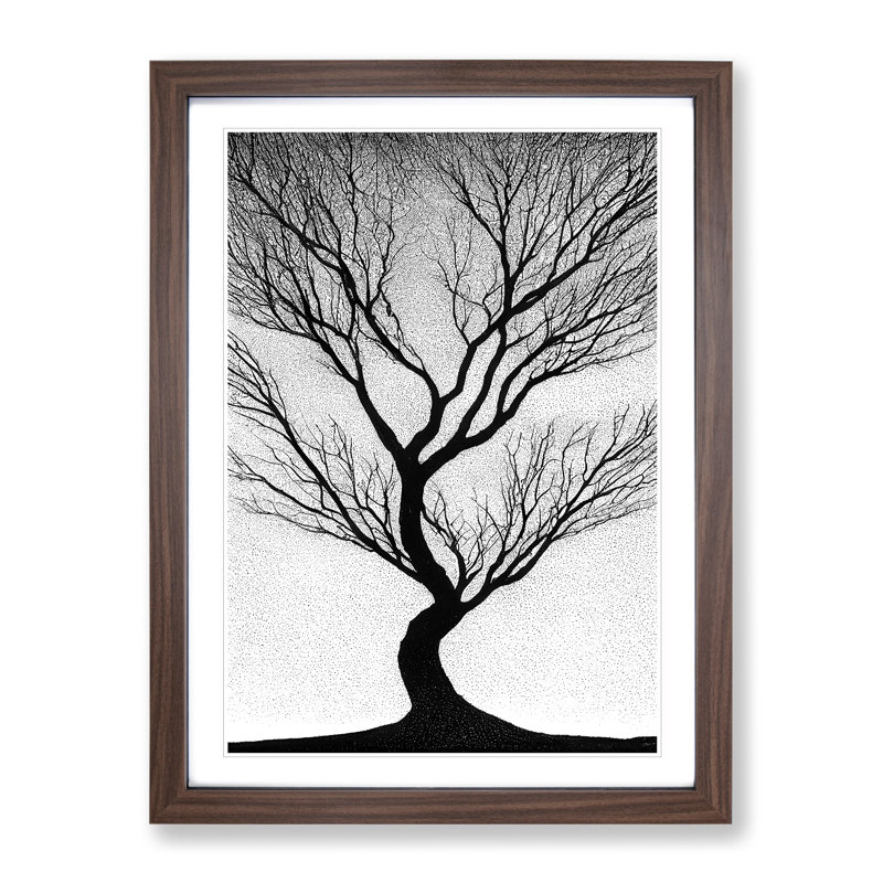 Shadow Of A Tree No.2 - Single Picture Frame Print, 64cm H x 46cm W x 2cm D, Brown Framed