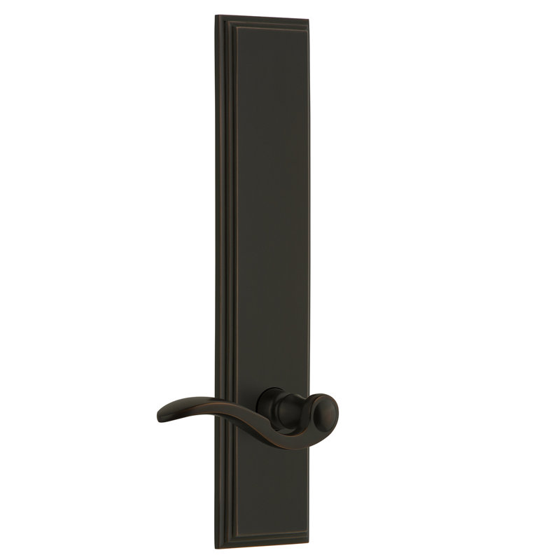 Grandeur Carré Tall Plate Privacy with Bellagio Lever, Timeless Bronze, 2 3/8", Left Handed
