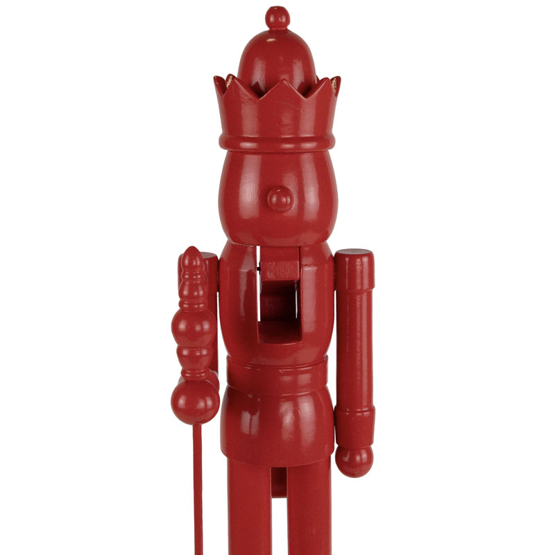 Nutcracker King With Crown And Scepter Standing Christmas Figure - 15" - Red