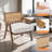 Mid Century Modern Accent Chair, Comfy Living Room Chairs with Sturdy Wood Legs, Rattan Backrest-1906186211-1906186208