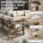 5 Pieces Modern Outdoor Furniture Patio Conversation Sets With Olefin Fabric-1458121947