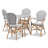 Cada 4 Person Plastic and Rattan Dining Set