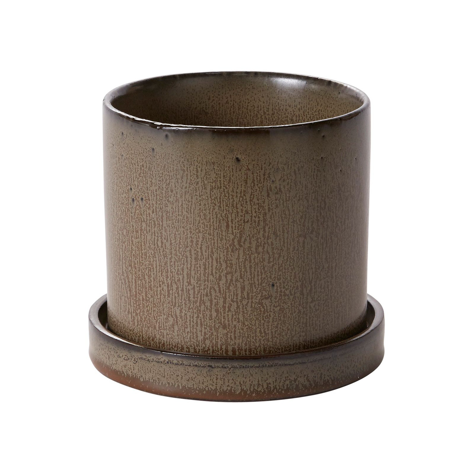 Tyron Ceramic Pot Planter, Brown, 5.5" H x 5" W x 5" D