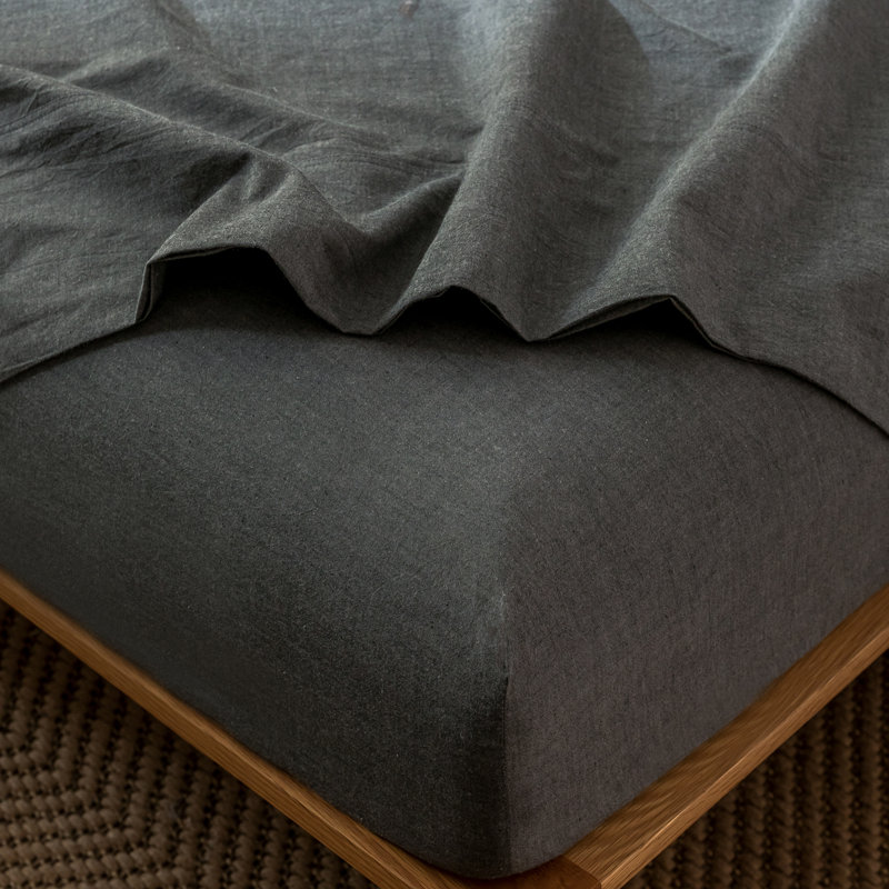 King Dark Grey Cotton Deep Pocket Fitted Sheet