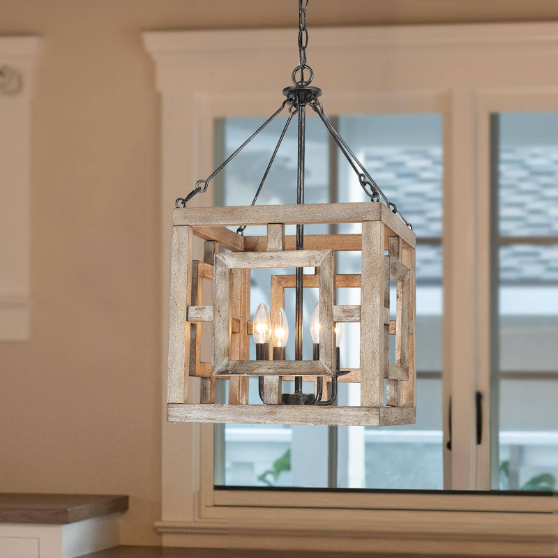 Luminaire suspendu lanterne à intensité variable 4 lumières Darsie