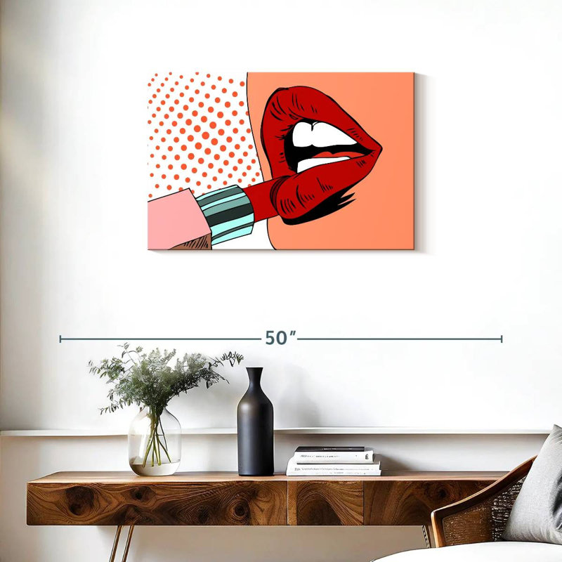 Shuttleworth Retro Pop Red Lips, 20" H x 30" W