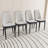 63 "Medieval Modern Cream Style MDF Dining Table And PU Dining Chair Set 4. Assemble Desktop And Black Metal Leg Dining Chair Set, Suitable For Home&Kitchen