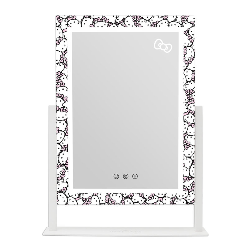 Hello Kitty Cute Tri Tone LED Makeup Mirror Lighted Vanity Mirror with Lights and 3X Magnification