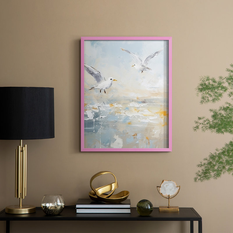 NAUTICAL Series CDLV, reproduction encadrée - bois massif, Rose, H 15 po x l 12 po