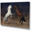 « horse combat en désert », reproduction de photo sur toile tendue-29495874