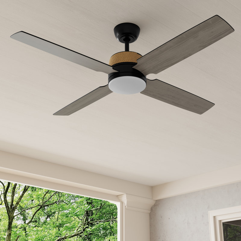 Ventilateur de plafond Shaffer II 56' avec éclairage DEL, Noir mat / gris anthracite rustique