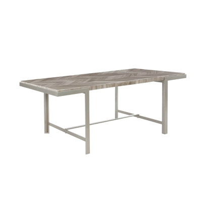 Rossetti Rectangular Marble Top with Steel Base Dining Table