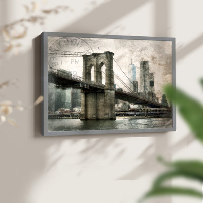NY Brooklyn Bridge -Framed Print - Restickable