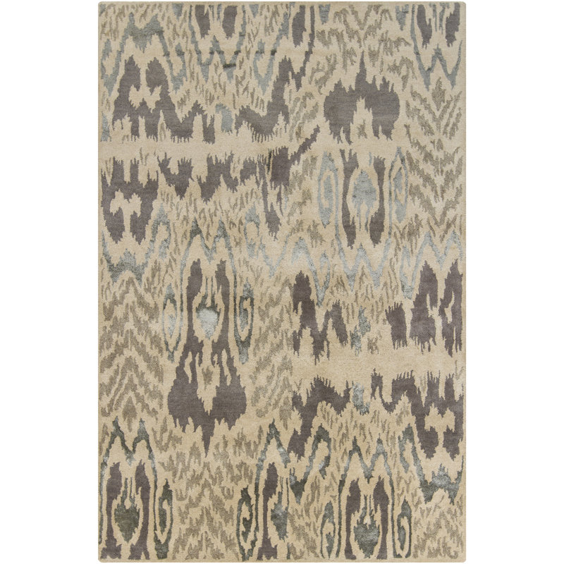 Tapis beige / gris / brun touffeté à la main Rupec
