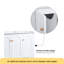 Ensemble de meuble-lavabo blanc 48 po avec lavabo en céramique, armoire de rangement abondante, 4 portes à fermeture en douceur et 2 tiroirs-116561913