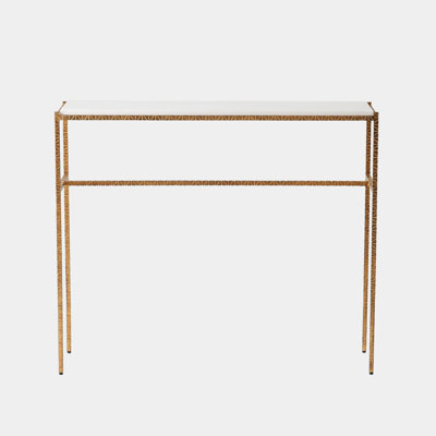 Cut Iron 38'' W Marble Console Table
