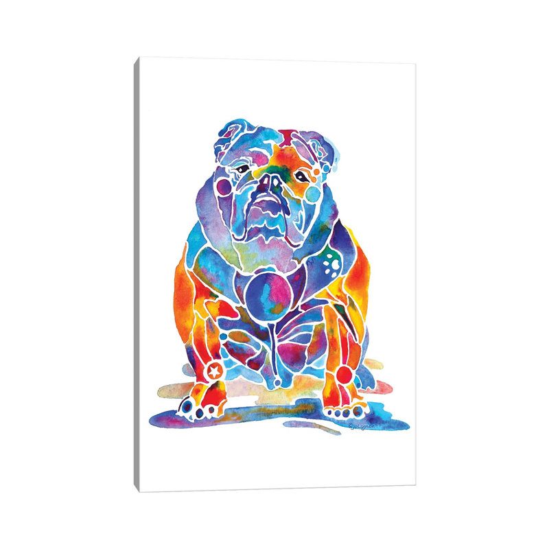 English Bulldog 1 Piece Wrapped Canvas Wall Art, 66.04 cm H x 45.72 cm W x 1.91 cm D