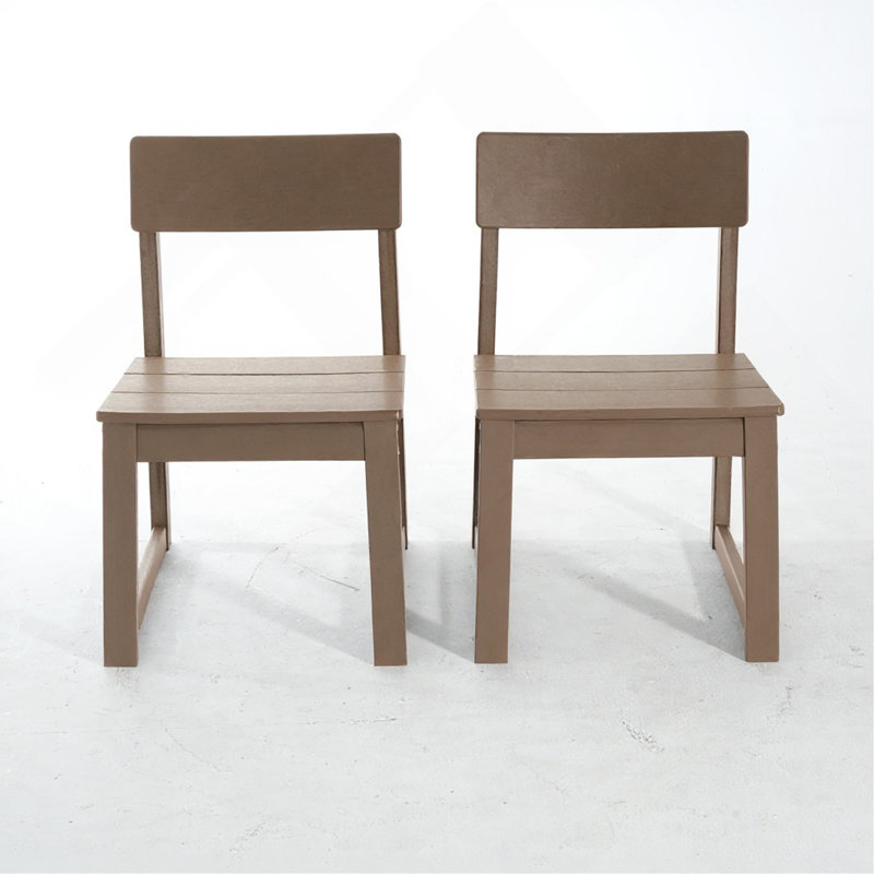 Ensemble de 2 chaises de salle à manger d'intérieur / extérieur, chaises de jardin et de patio toutes saisons avec dossier moderne