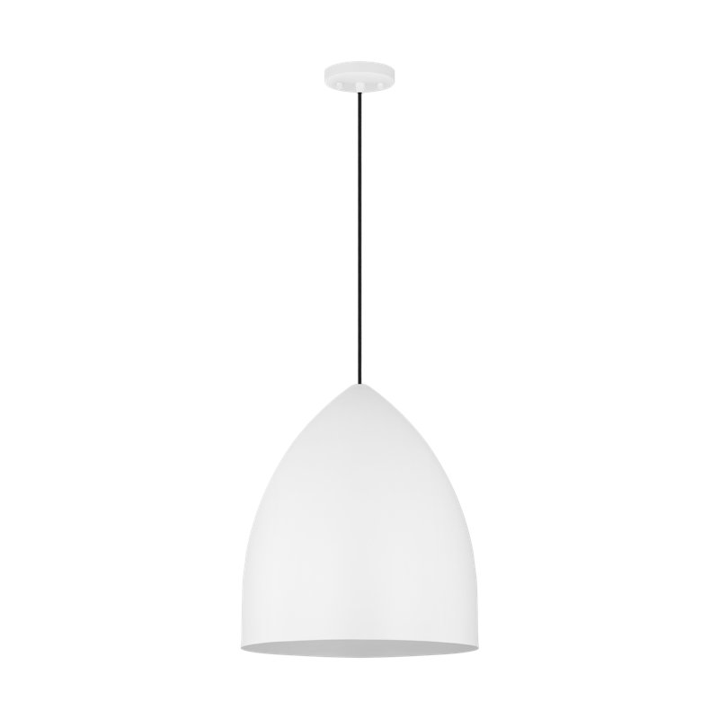 Huron Pendant, Matte White, 20" H x 17" W x 17" D