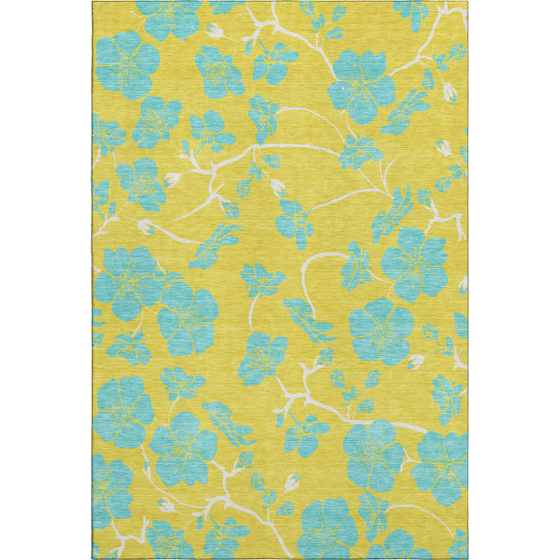 Tapis floral Premium lavable à la machine Diskin AMF1034, Rectangle 10 pi x 14 pi