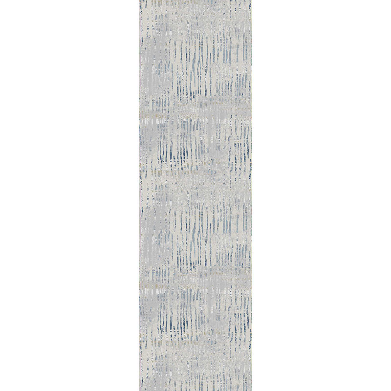 Tapis gris à motif abstrait Waitsburg, Tapis de couloir : 2 pi 2 po x 7 pi 7 po