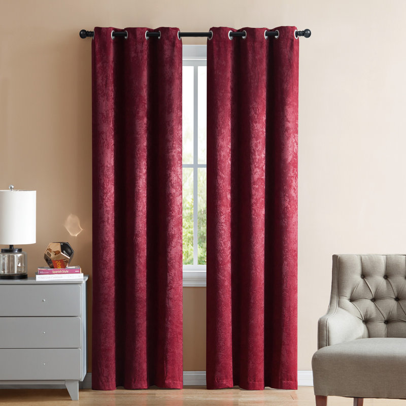 Marco Blackout Curtain Panel Pair, Burgundy