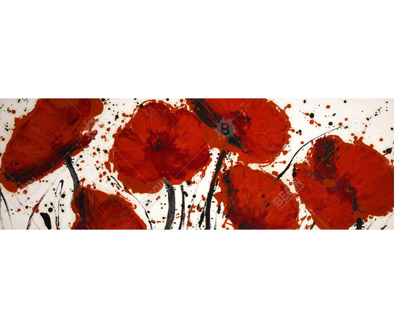 Abstract Paint Splash Red Flowers | Romantic Red Canvas Decor