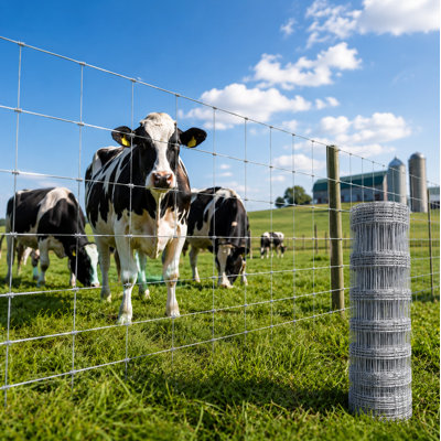 Farm Livestock Fence, 5.9*328FT Galvanised Iron Wire Farm Fence Cattle Fence Deer Fence Grassland Fence