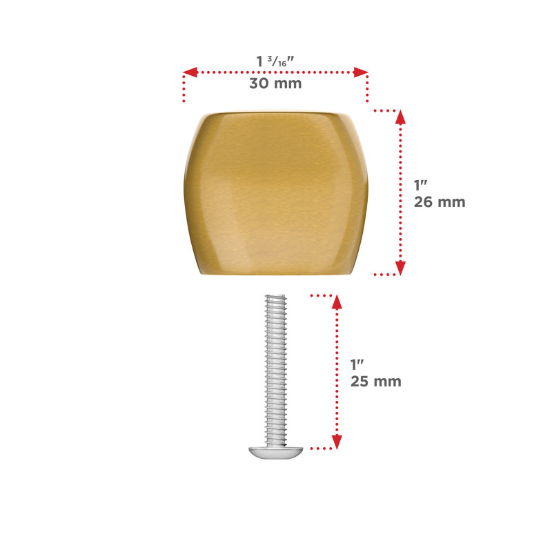 Bouton cylindrique, Aurum or brossé