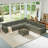 Dona Corduroy Upholstered Modular Sectional With Ottoman, Pillowtop Arm-105785939