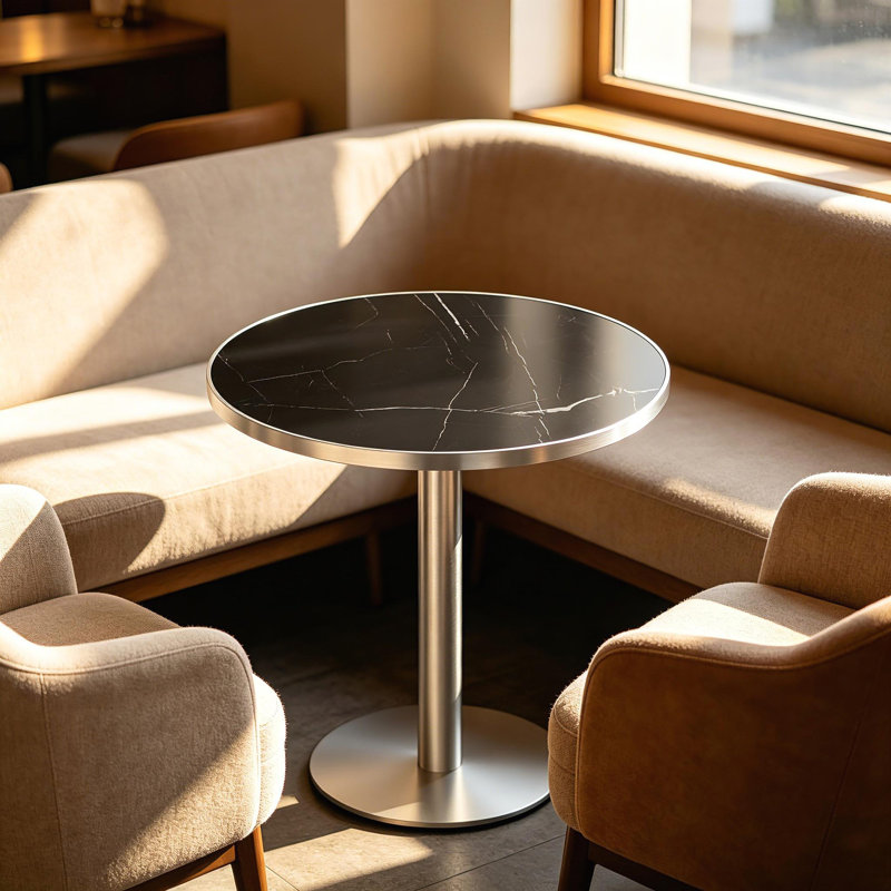 Table basse Aaban 31,5 po, Sliver / Sliver, Black