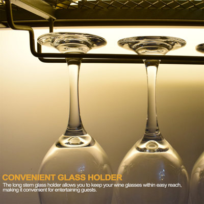 Wine Bottle & Glass Rack Black