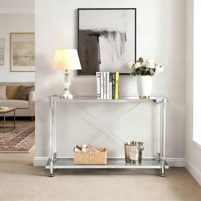 Console moderne en verre transparent