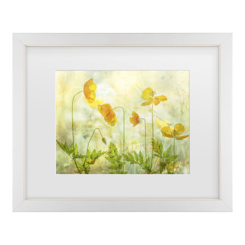 Hilda Van Der Lime A Orange Matted Framed Art, 13" H x 16" W, White