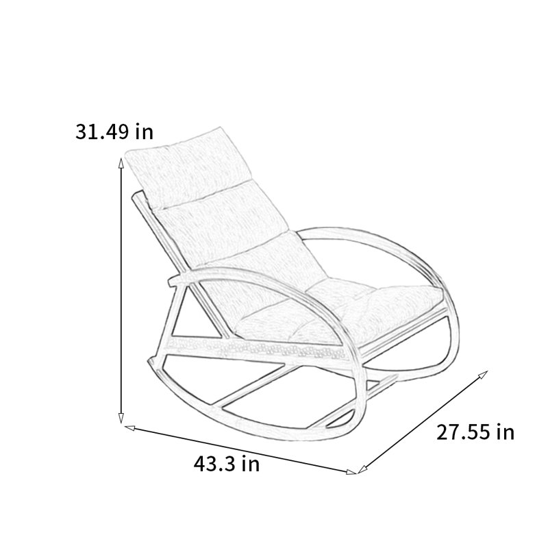 Ergonomic solid wood rocking chair