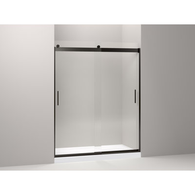Levity 59.63" x 74" Double Sliding Shower Door with Blade Handles with CleanCoat Technology