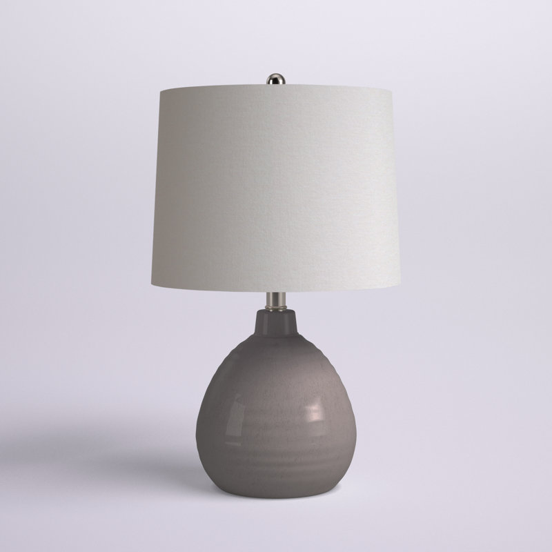 Alverez 21" Ceramic Table Lamp, Cool Gray