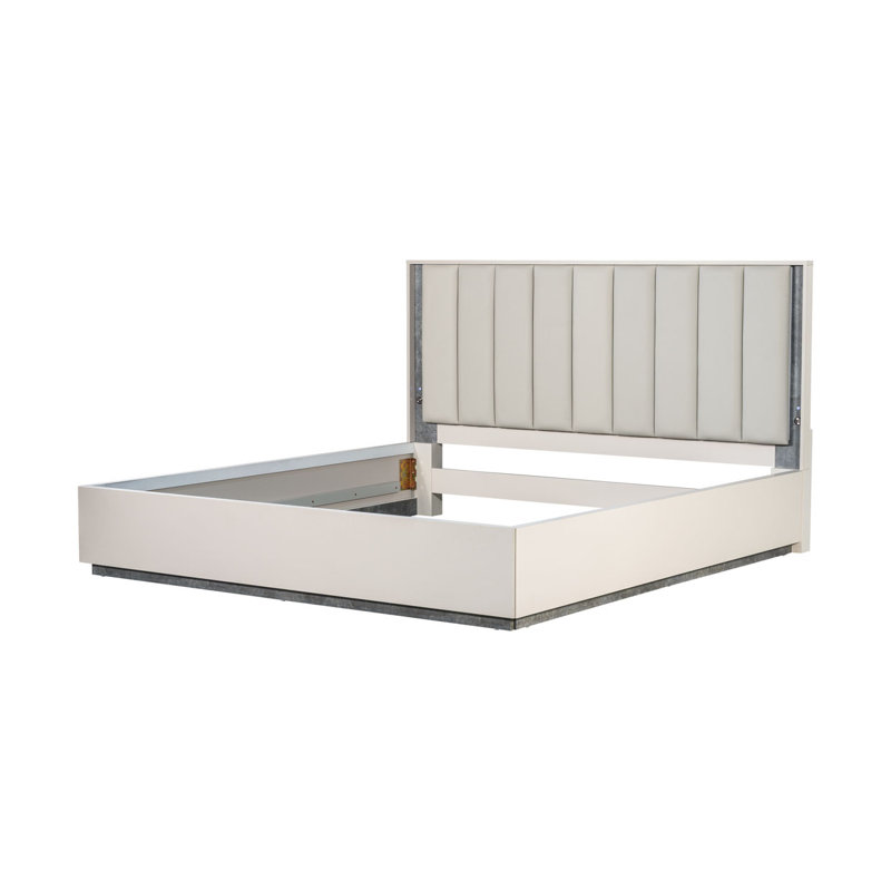 Pavira Bed With LED Lights - Stone, King