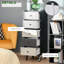 Anti-Tip Vertical Dresser Unit, Engineered Wood 5 Drawer Chest with Unique Geometric Print for Living Spaces