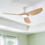Ventilateur de plafond Kichler Imari 65 pouces blanc mat avec éclairage DEL, pales en chêne clair et commande murale-1272976141