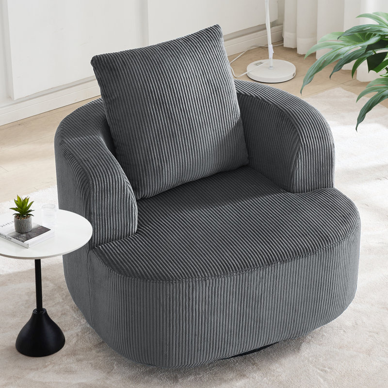 Fauteuil d'appoint pivotant à 360 ° Modern, Gris