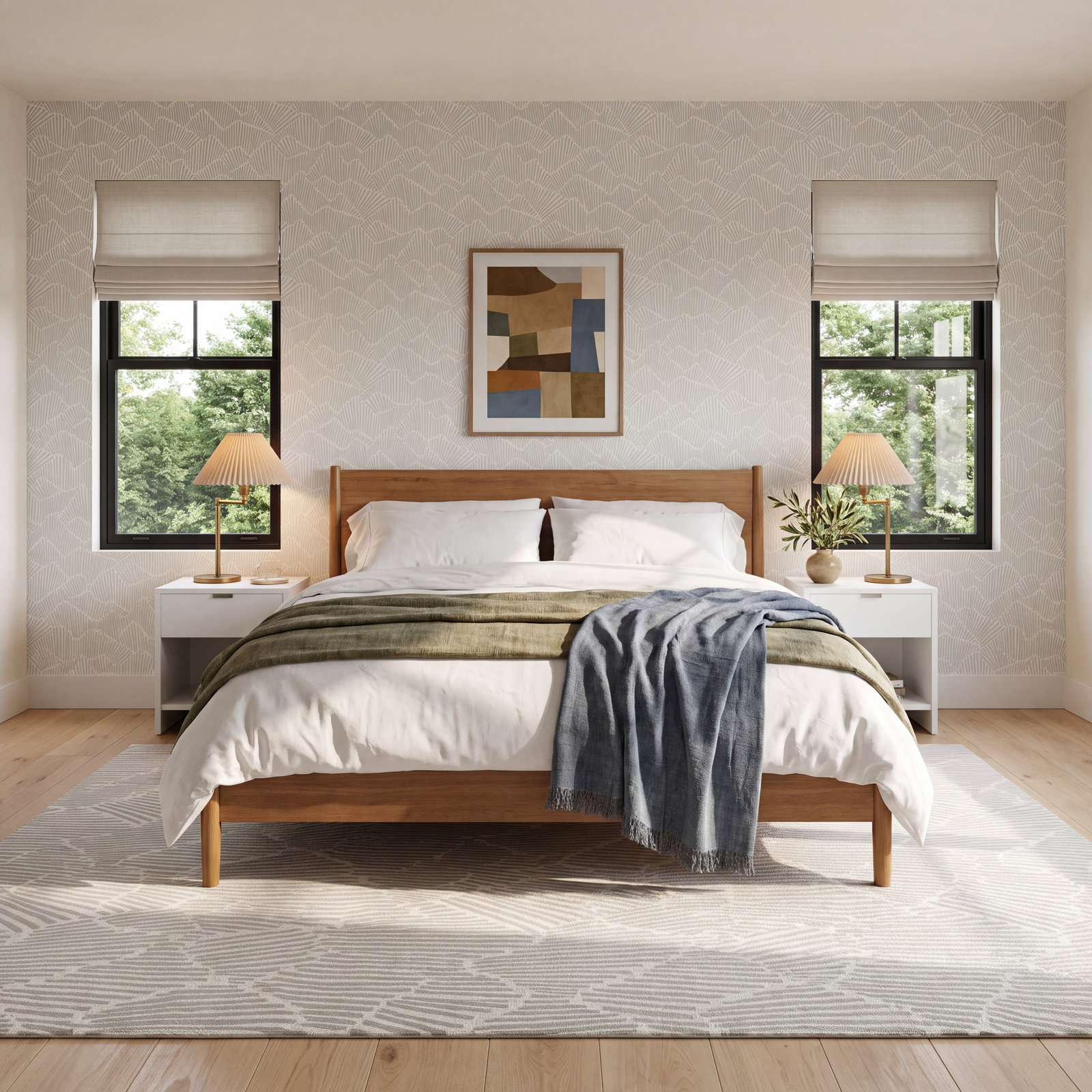 Adames Modern Peel & Stick Geometric Wallpaper, Gray