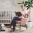 Teddy Upholstered Nursery Rocking Chair with Side Pockets-1968442536